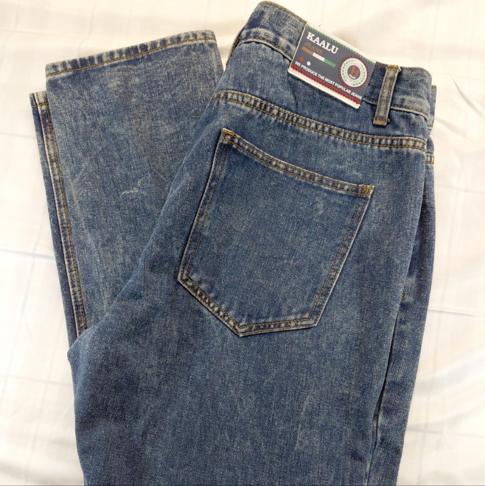 Kaalu Men's Euro Distressed Jeans 38x32 Blue
